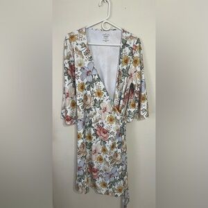Caden Lane Floral Wrap Dress / Robe – One Size